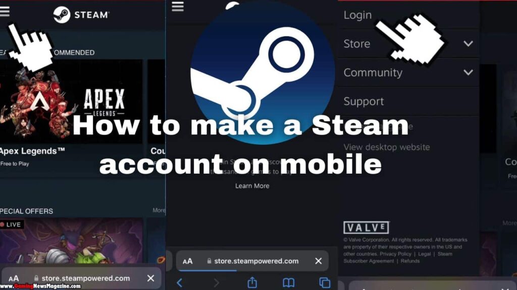 How to make a Steam account on mobile